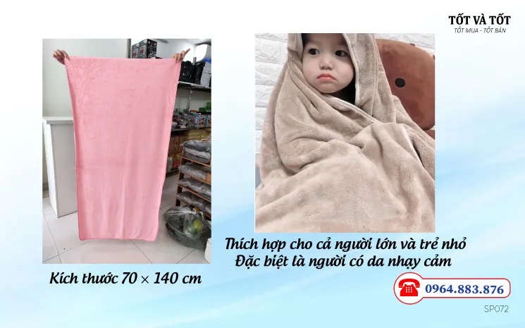 Khăn tắm Hàn Quốc kích thước 70cm x140cm